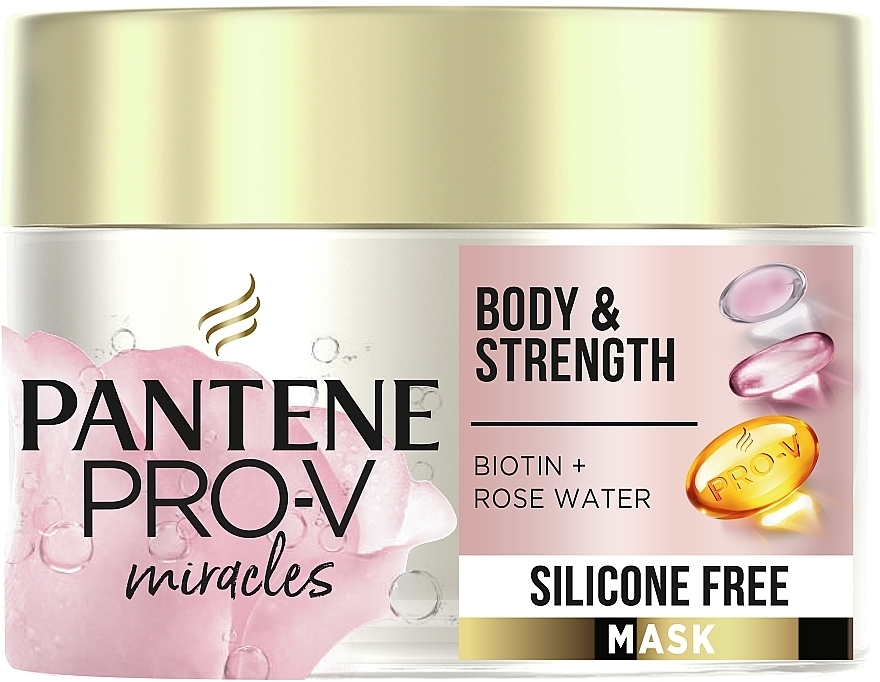 Маска для волосся без силікону - Pantene Pro-V Miracles Body & Strength Hair Mask — фото N1