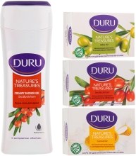 Духи, Парфюмерия, косметика Набор с экстрактом облепихи - Duru Natures Treasures (sh/gel/250ml + soap/90g + soap/90g + soap/90g)