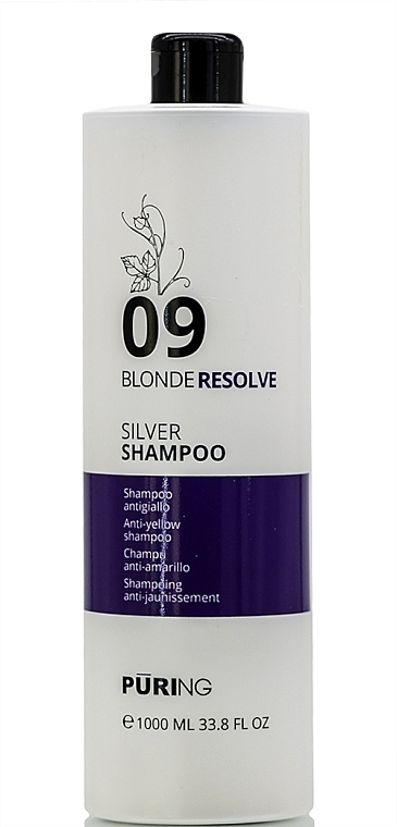 Шампунь для нейтрализации желтых оттенков - Puring 09 Blonde Resolve Silver Shampoo — фото N2