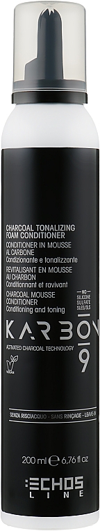 Тонізувальна пінка-кондиціонер з активованим вугіллям - Echosline Karbon 9 Charcoal Tonalizing Foam Conditioner — фото N1