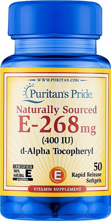 Харчова добавка "Вітамін E" - Puritan's Pride Vitamin E 268 mg 400 IU — фото N1