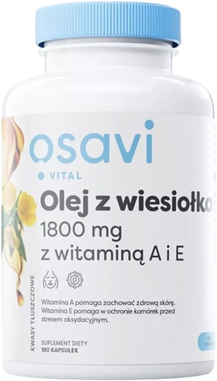 Капсули "Олія примули вечірньої з вітамінами А та Е", 1800 мг - Osavi — фото N2