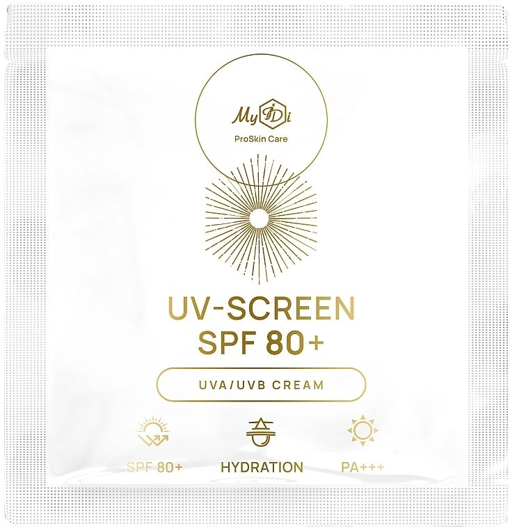Солнцезащитный крем SPF 80+ - MyIDi UV-Screen Cream SPF 80+ (пробник) — фото N2