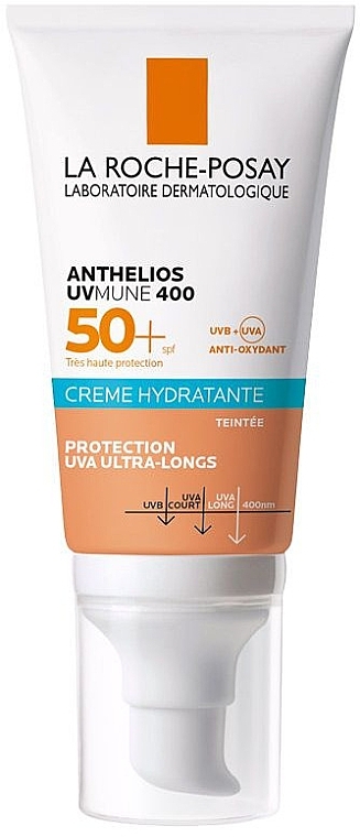 Сонцезахисний зволожувальний відтінковий крем - La Roche-Posay Anthelios Anthelios UVMune 400 SPF50+ Hydrating Cream Tinted — фото N1