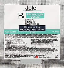 Сироватка з ретинолом 0.5% ніацинамідом і центелою - Jole Retinol 5 Serum (пробник) — фото N1