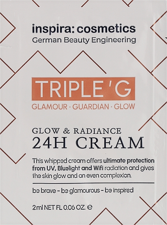 Ревитализирующий крем для сияния кожи - Inspira:cosmetics Triple G Glow & Radiance 24H Cream (пробник) — фото N1