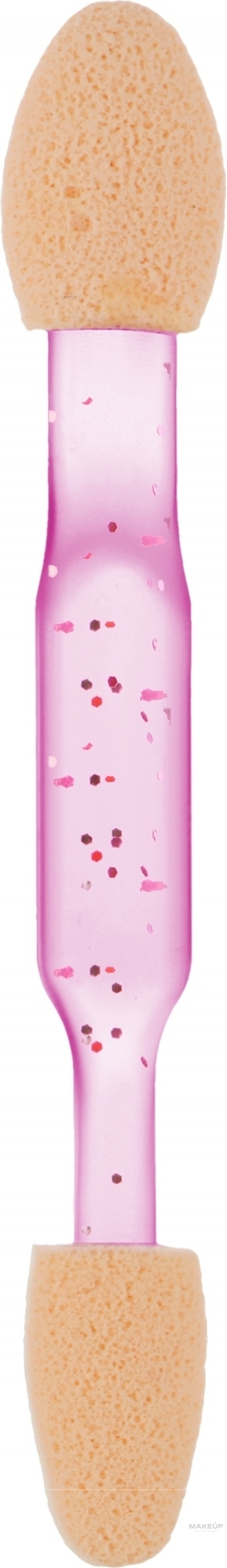 Аплікатор для тіней 6,5 см CS08P, прозора рожева ручка, білий - Cosmo Shop — фото 10шт