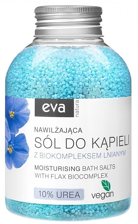 Соль для ванн "Лен" с мочевиной 10% - Eva Natura Bath Salt 10% Urea — фото N1