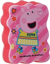 Парфумерія, косметика Мочалка банна дитяча "Свинка Пеппа", Пеппа на роликах, червона - Suavipiel Peppa Pig Bath Sponge