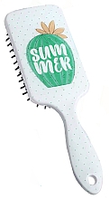 Щітка для волосся "Summer" масажна, матова, прямокутна, біла - Cosmo Shop — фото N1
