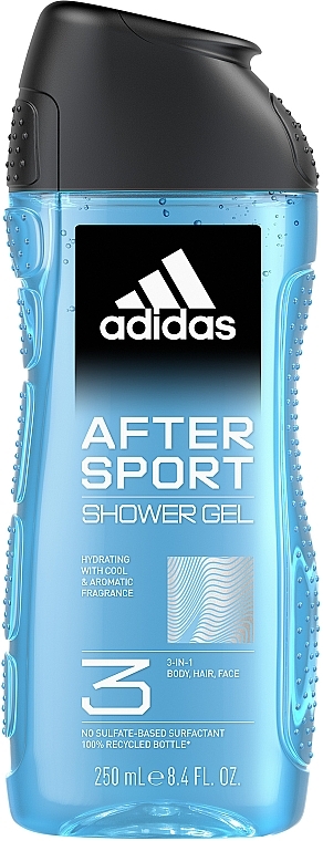 Гель для душу - Adidas 3in1 After Sport Hair & Body Shower — фото N1