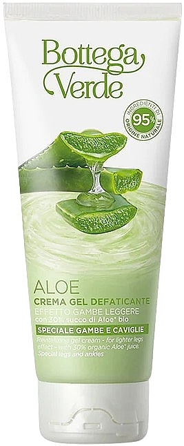 Гель-крем для облегчения ног - Bottega Verde Aloe Vera Revitalizing Gel Cream For Legs — фото N1