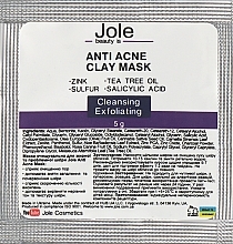 Маска очищающая для жирной и проблемной кожи - Jole Anti Acne Mask (пробник) — фото N1