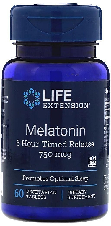 Пищевая добавка "Мелатонин" - Life Extension Melatonin 6 Hour Timed Release — фото N1