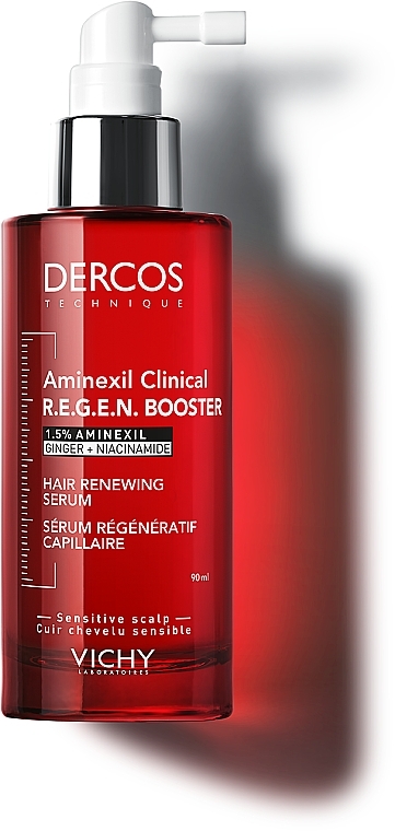 Зміцнювальна та стимулювальна сироватка для волосся - Vichy Dercos Aminexil Clinical R.E.G.E.N Booster Hair Renewing Serum — фото N2