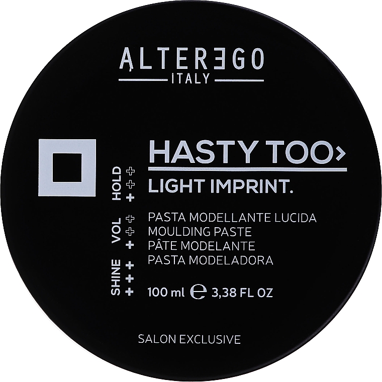 Паста-блиск для укладання волосся середньої фіксації - Alter Ego Hasty Too Light Imprint Molding Paste — фото N1