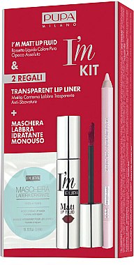 Набір - Pupa I'm Kit Repairing Mask, Transparent Lip Liner And I'm Matt Lip Fluid — фото N1