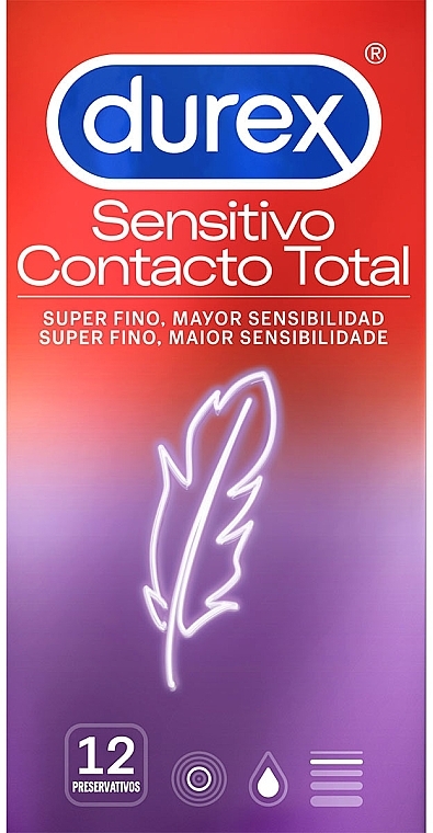 Презервативи, 12 шт. - Durex Sensitive Total Contact — фото N1