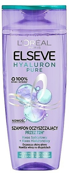 Шампунь для волосся - L'Oreal Paris Elseve Hyaluron Pure Shampoo — фото N1