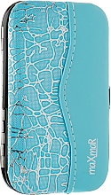 Парфумерія, косметика Набір для манікюру MS-08 і педикюру з 7 інструментів у футлярі, блакитний - MaxMar