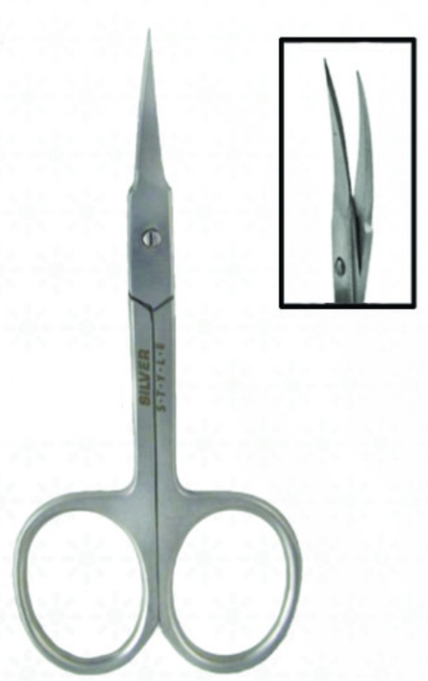 Ножиці напівпрофесійні для кутикули "MH-05", 10,5 см., метал - Silver Style — фото N2