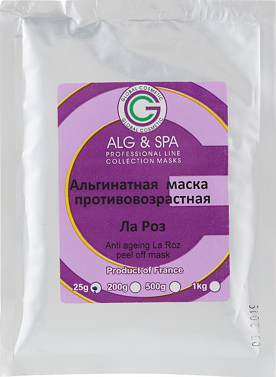 Альгінатна маска "Ла Роз" противікова - ALG & SPA Professional Line Collection Masks Anti Ageing La Roz Peel off Mask (пробник) — фото N1