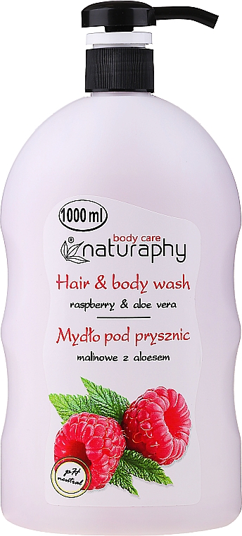 Шампунь-гель для душа «Малина и алоэ вера» - Naturaphy Raspberry & Aloe Vera Hair & Body Wash — фото N1