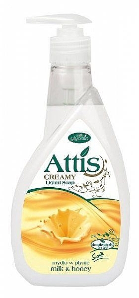Жидкое мыло для рук "Молоко и мед" - Attis Creamy Liquid Soap — фото N1