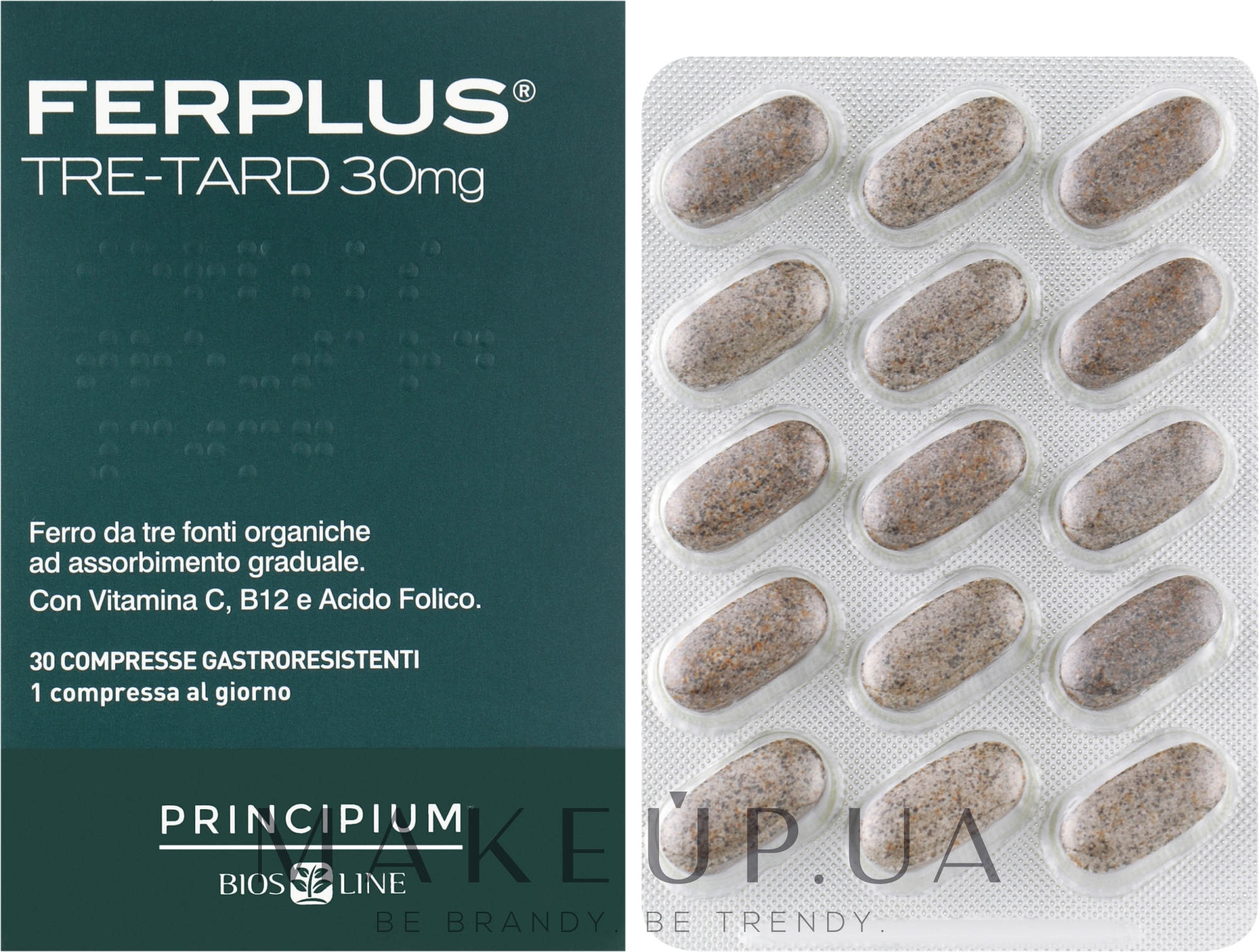 Харчова добавка «ФерПлюс потрійної дії» - BiosLine Principium FerPlus Tre-Tard — фото 30шт