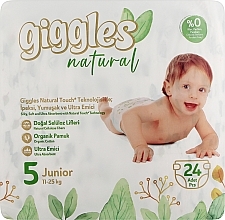 Підгузки дитячі Natural 5 Junior (11-25 кг), 24 шт. - Giggles — фото N1