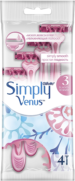 Набор одноразовых бритвенных станков "Venus Simply" - Gillette Venus Simply 3