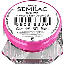 Гель для дизайну нігтів - Semilac Manicure Easy Decor Gel White — фото N1