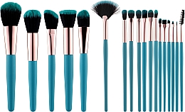 Набір пензлів для макіяжу, 18 шт. - Tools For Beauty MiMo Makeup Brush Blue Set — фото N1