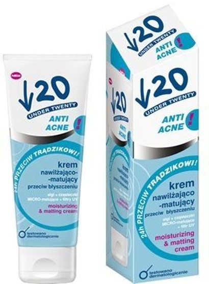 Увлажняющий матирующий крем для лица - Under Twenty Anti! Acne Hydrating and Matting Cream