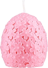 Парфумерія, косметика Декоративна свічка "Яйце з квітами" з ароматом просекко, рожева - KaWilamowski