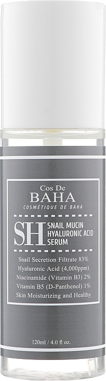 Сироватка для обличчя з муцином равлика й ніацинамідом - Cos De BAHA Snail Mucin Power Serum with Niacinamide 2% — фото N1