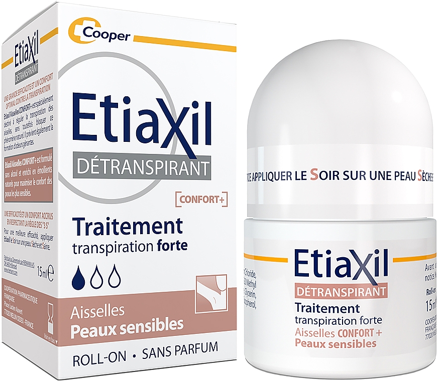 Антиперспирант длительного действия для чувствительной кожи - Etiaxil Antiperspirant Confort + Treatment Sensitive Skin Armpits Roll-On