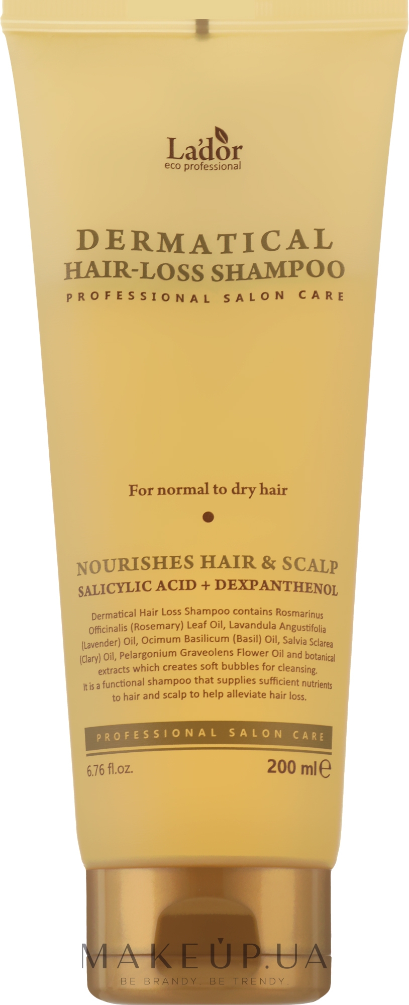 Безсульфатний шампунь для нормального й сухого волосся - La’dor Dermatical Hair-Loss Shampoo — фото 200ml