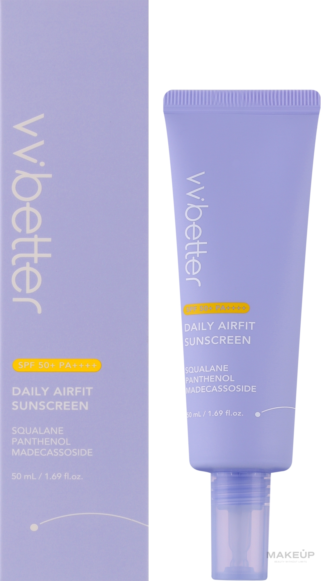 Легкий солнцезащитный крем SPF50+ - VVbetter Daily Airfit Sunscreen — фото 50ml