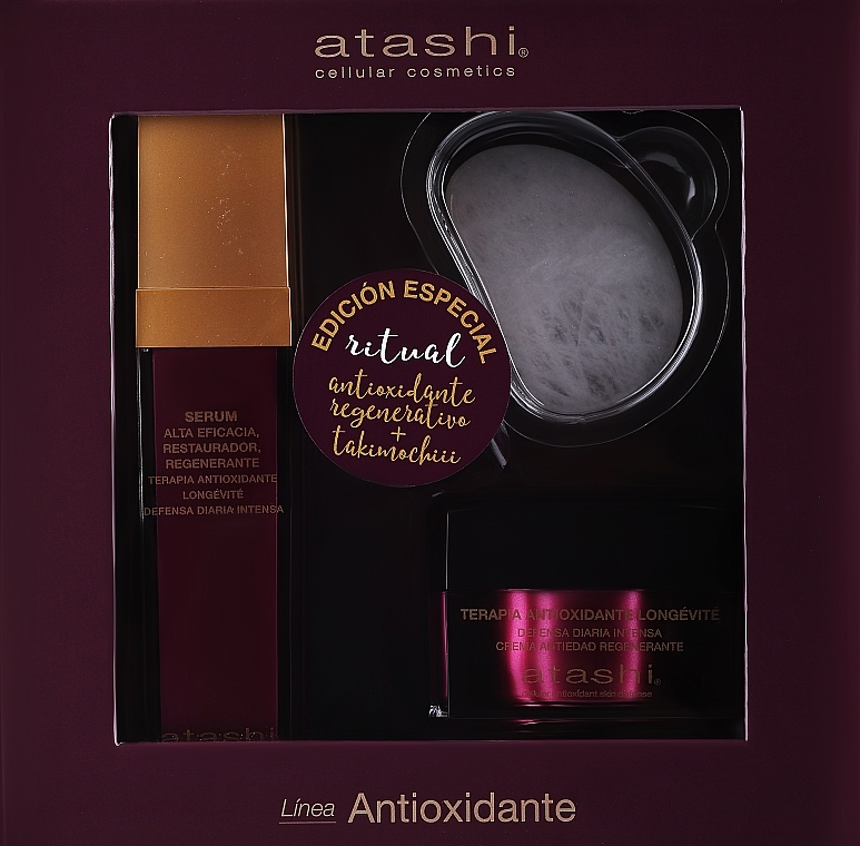 Набір - Atashi Antioxidant (ser/50ml +f/cr/50ml + gua sha) — фото N1