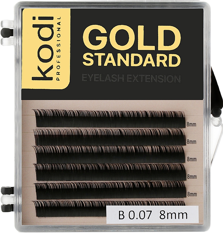 Накладные ресницы Gold Standart B 0.07 (6 рядов: 8 мм) - Kodi Professional — фото N1