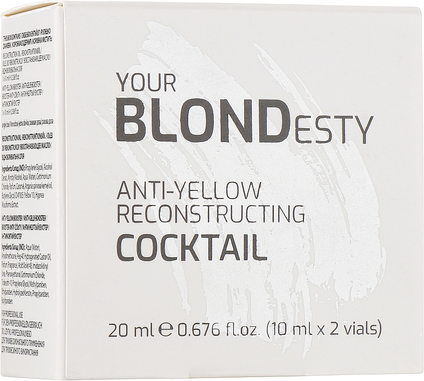 Коктейль-реконструктор для волос с анти желтым эффектом - Mirella Professional Esty Anti-Yellow Reconstructing Cocktail — фото N1
