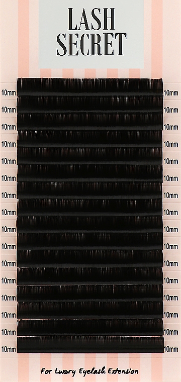 Накладные ресницы, черные, 16 линий (один размер, 0,07, D, 10) - Lash Secret — фото N1