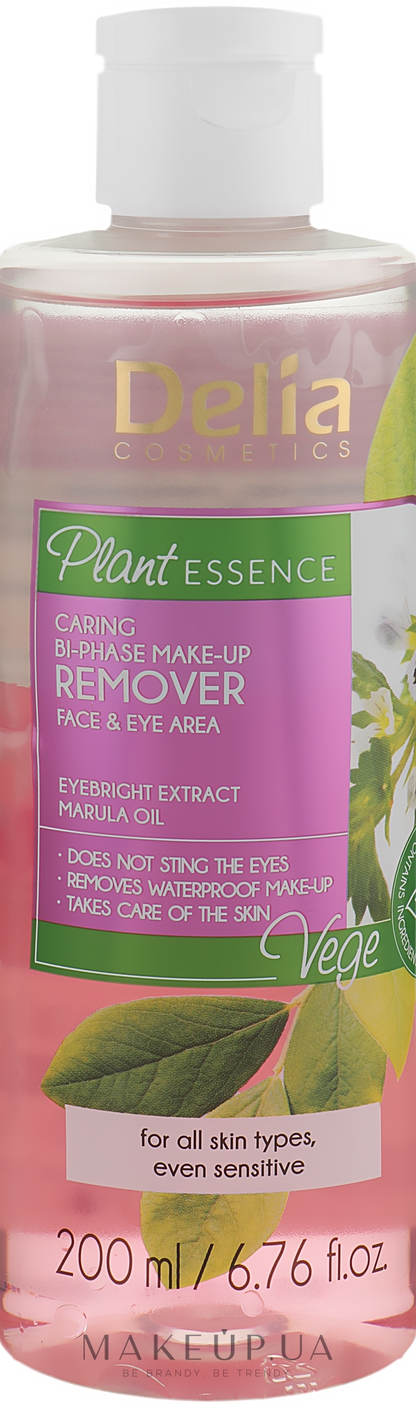 Двухфазная жидкость для снятия макияжа вокруг глаз и губ - Delia Plant Essence Bi-Phase Remover — фото 200ml