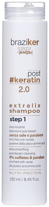 Шампунь для волос после кератинового выпрямления - Braziker Keratin Straightening Shampoo — фото N1