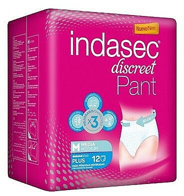 Гигиенические прокладки, 12 шт - Indasec Discreet Pant Medium Plus