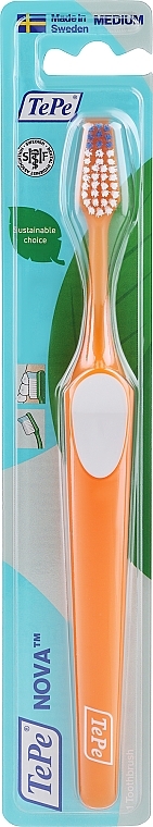 Зубна щітка, помаранчева - TePe Medium Nova Toothbrush — фото N1