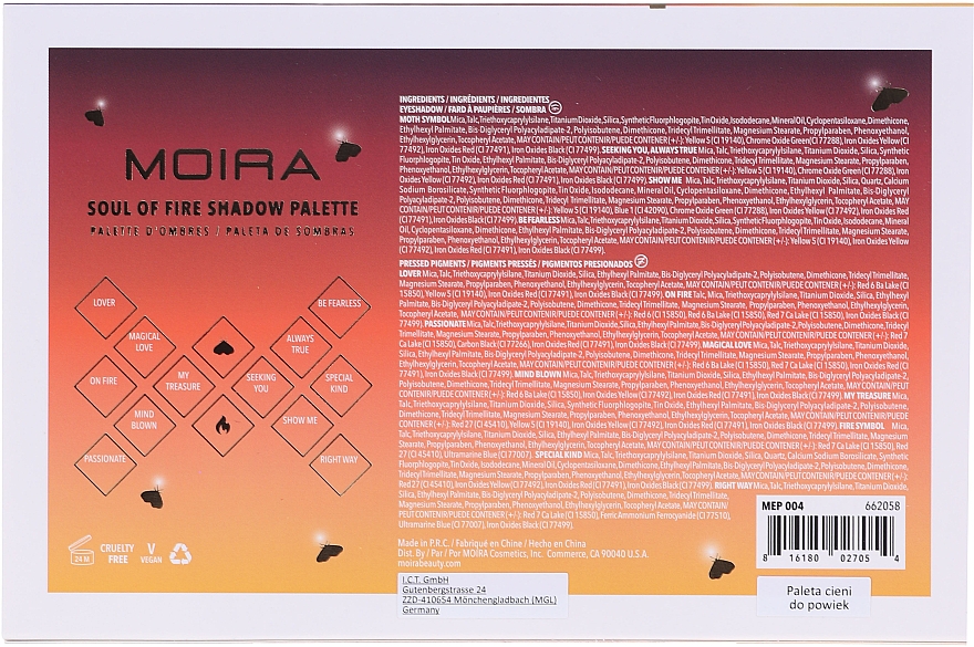 Палетка теней для век - Moira Soul of Fire Shadow Palette — фото N4