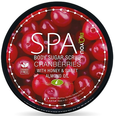 Сахарный скраб для тела с клюквой - Bio2You Body Sugar Scrub — фото N1