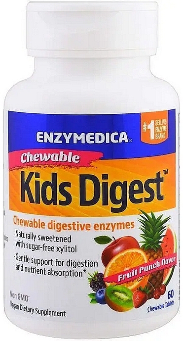 Пищеварительные ферменты для детей, фруктовый вкус - Enzymedica Kids Digest — фото N2